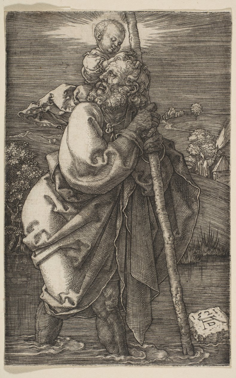 Szent Kristóf balra néz, 1521. alkotó: Albrecht Dürer