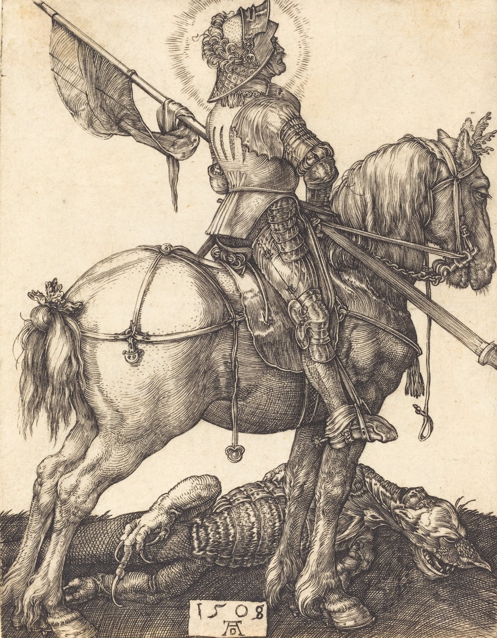 Szent György lóháton, 1508. alkotó: Albrecht Dürer