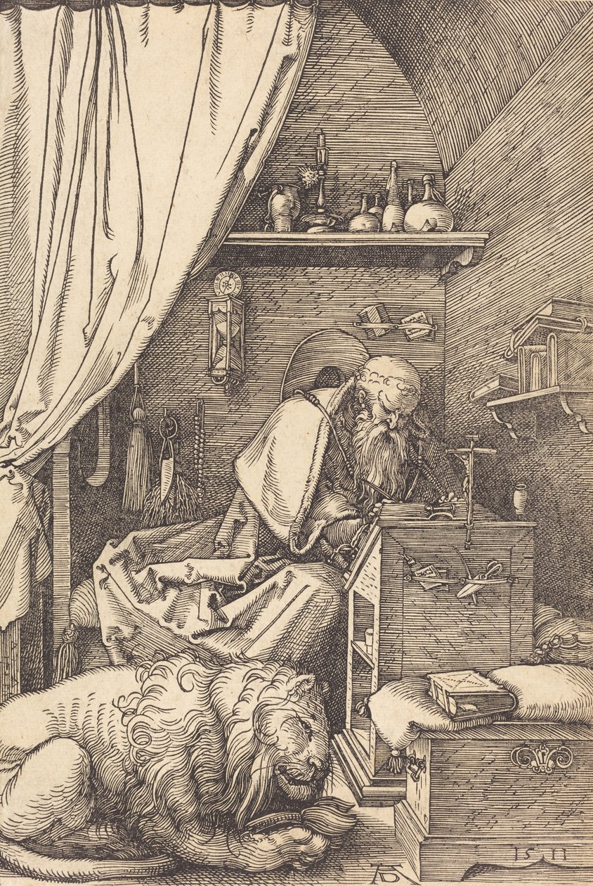 Szent Jeromos cellájában, 1511. alkotó: Albrecht Dürer