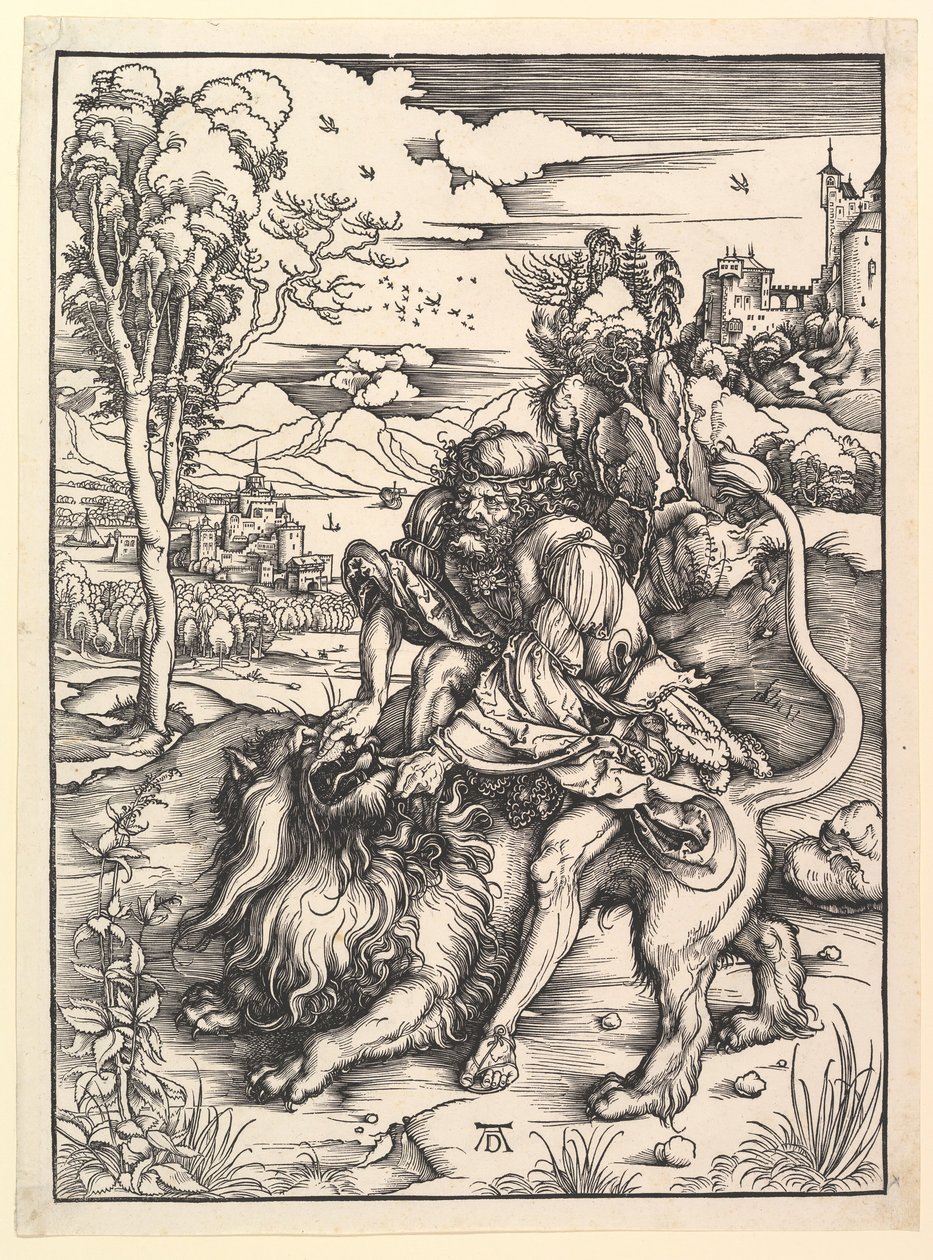 Sámson, az oroszlánt bontogatva, kb. 1497-98. alkotó: Albrecht Dürer