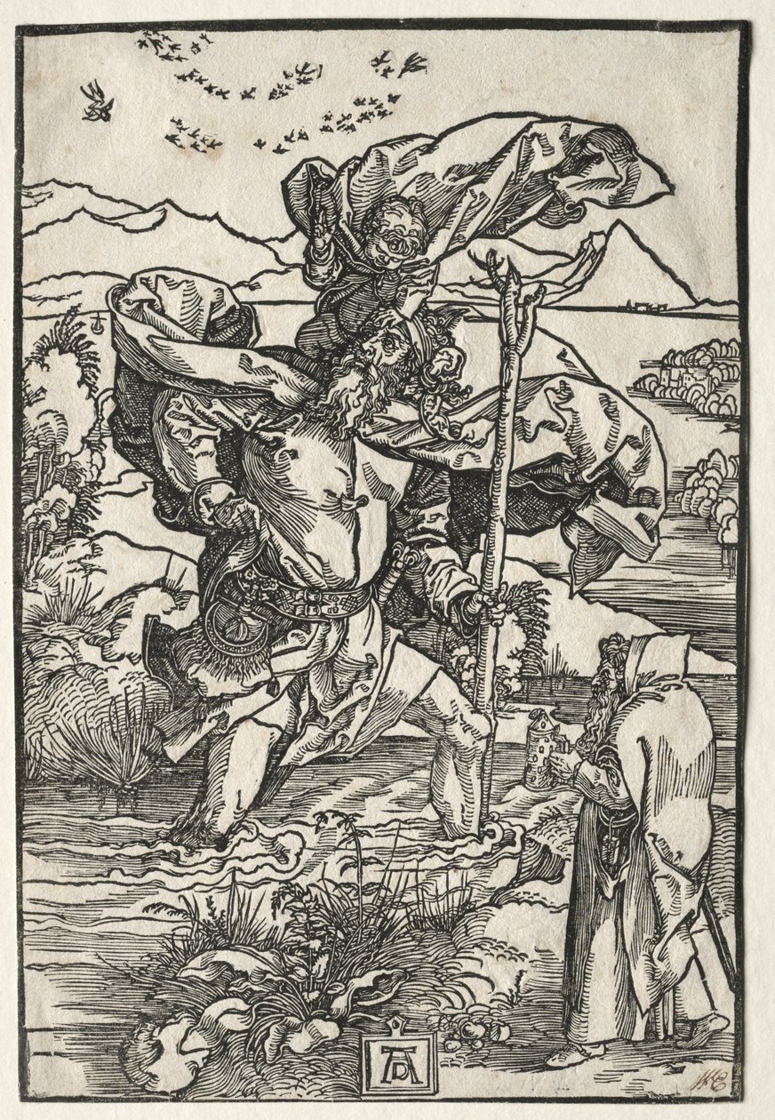 Szent Kristóf a madarakkal, c. 1501-1504. alkotó: Albrecht Dürer