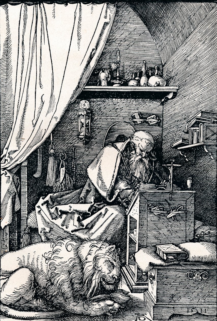 Szent Jeromos cellájában, 1511, 1906 alkotó: Albrecht Dürer