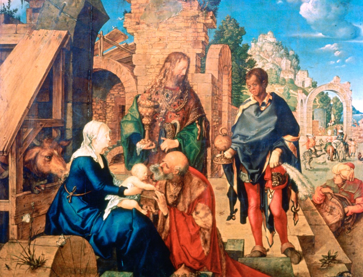 A mágusok imádása, 1504 alkotó: Albrecht Dürer