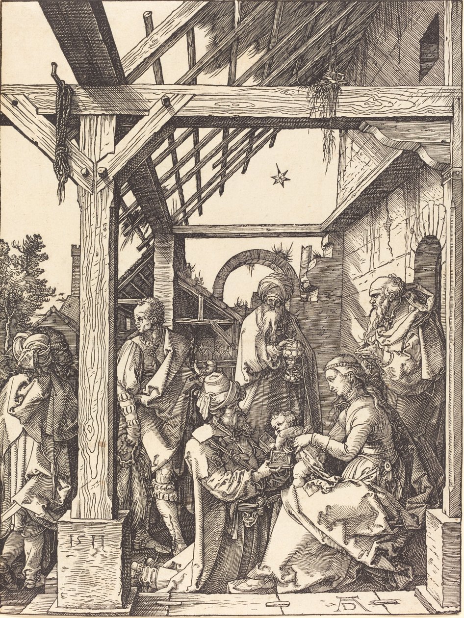 A mágusok imádása, 1511. alkotó: Albrecht Dürer