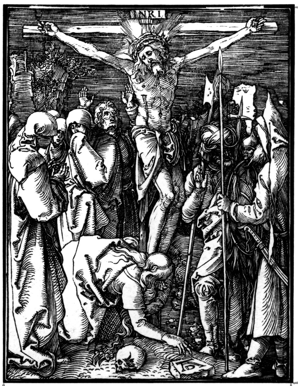 A keresztre feszítés, A kis passióból, 1509-11 alkotó: Albrecht Dürer