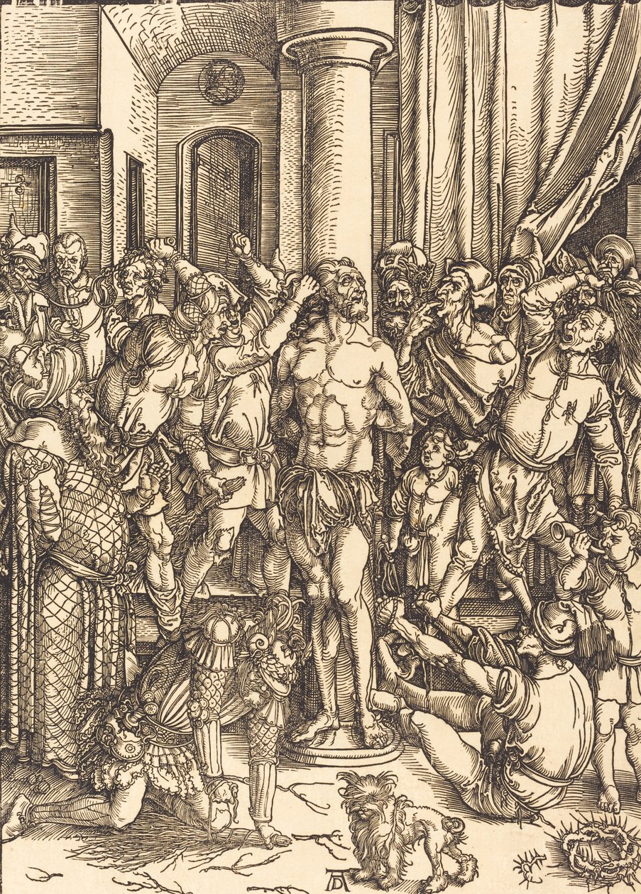A zászlózás, c. 1497. alkotó: Albrecht Dürer
