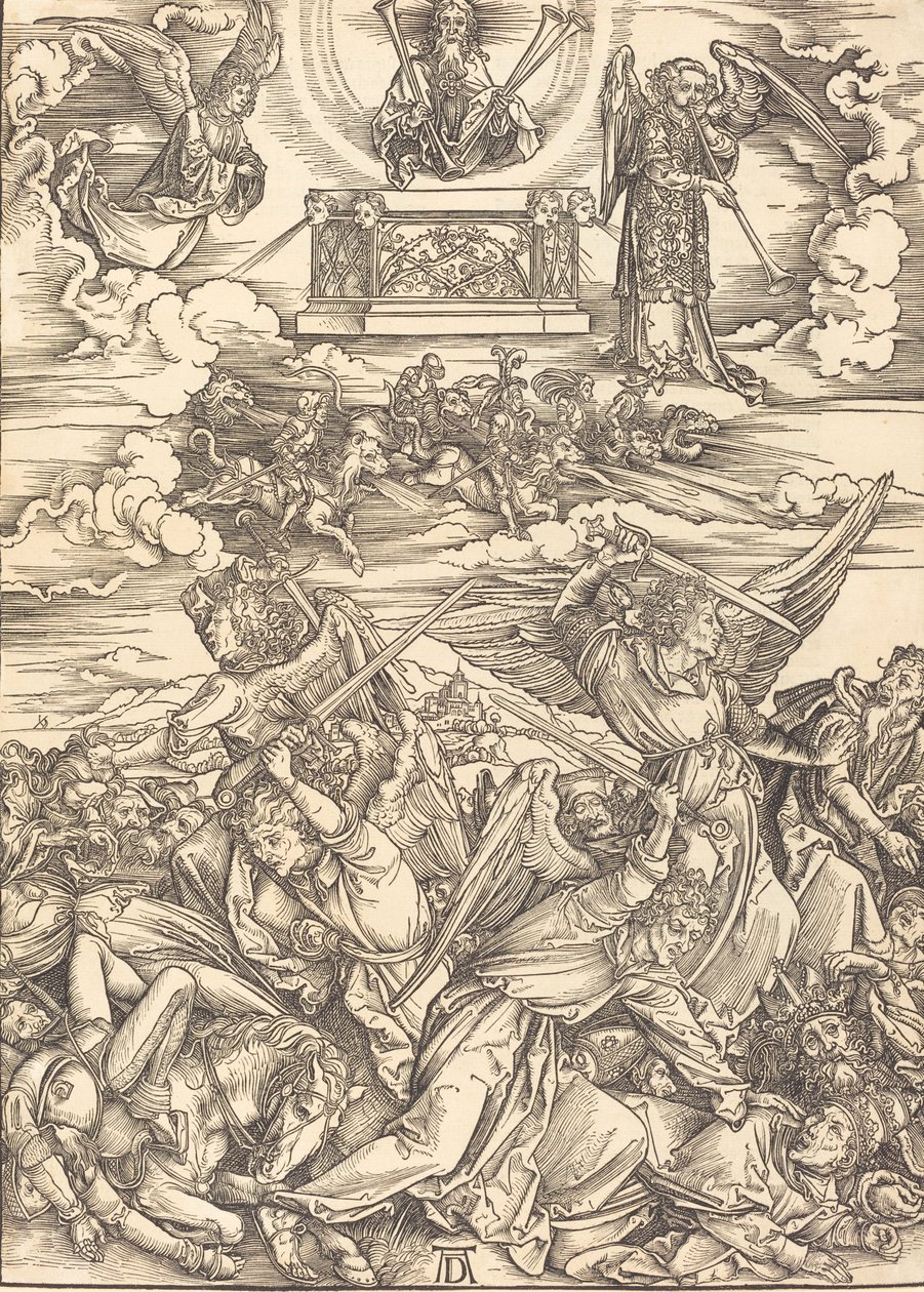A négy bosszúálló angyal, valószínűleg c. 14961498. alkotó: Albrecht Dürer