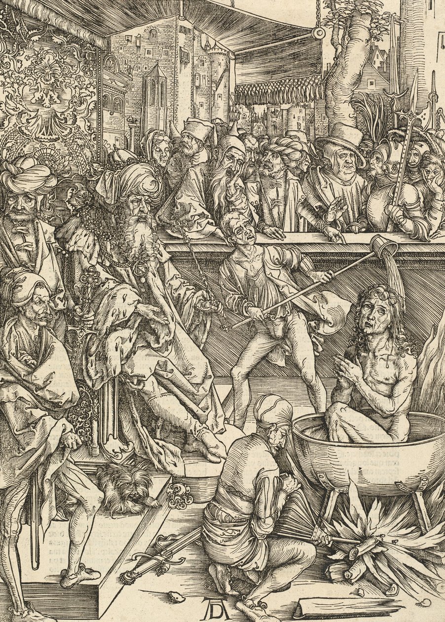 Szent János vértanúsága, 1498. alkotó: Albrecht Dürer