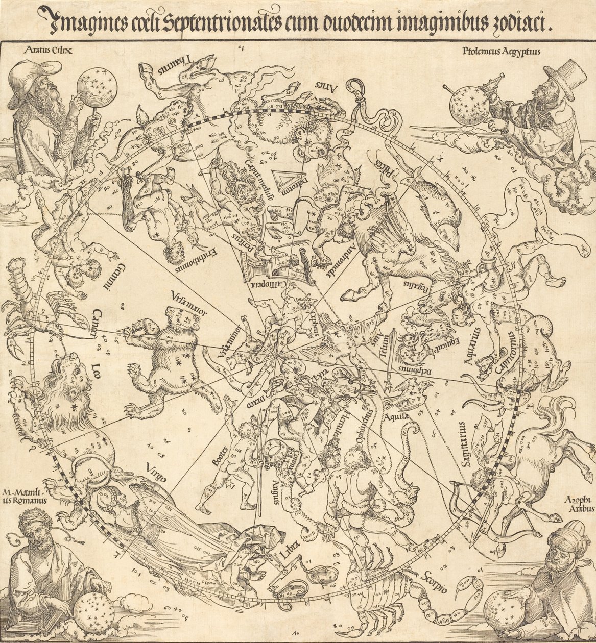 Az északi égi félteke, 1515. alkotó: Albrecht Dürer