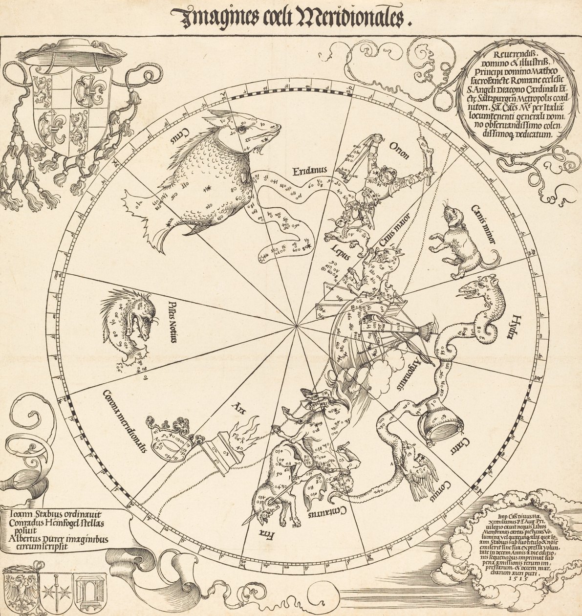 A déli égi félteke, 1515. alkotó: Albrecht Dürer