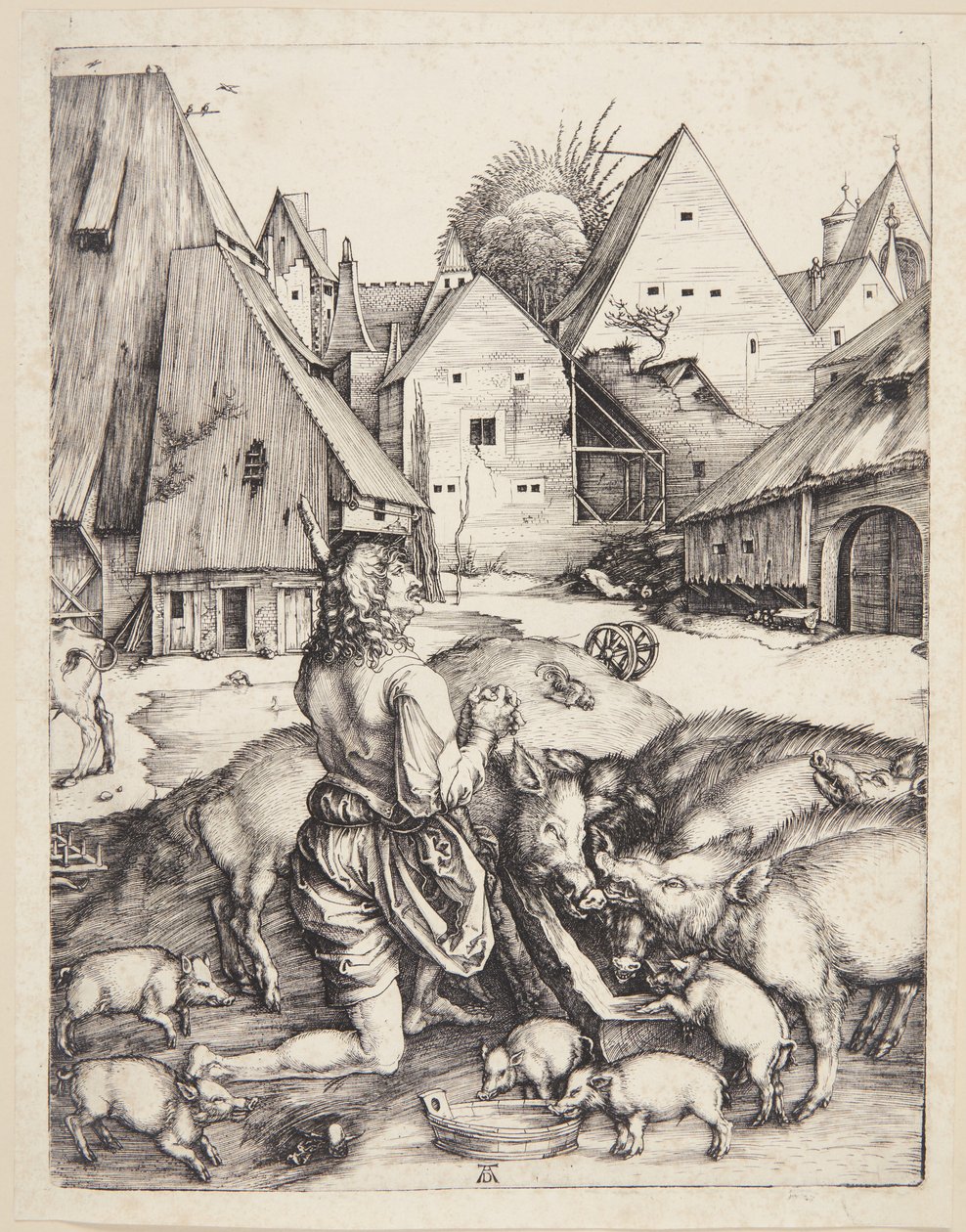 A tékozló fiú a disznók között alkotó: Albrecht Dürer