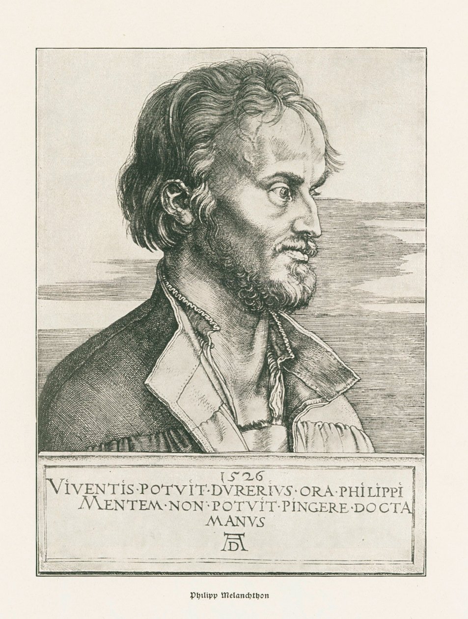 Philipp Melanchthon. 1526 (metszet) alkotó: Albrecht Dürer or Duerer