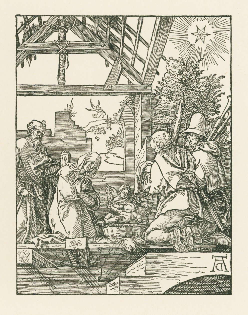 A születés, 1510 körül (fametszet) alkotó: Albrecht Dürer or Duerer