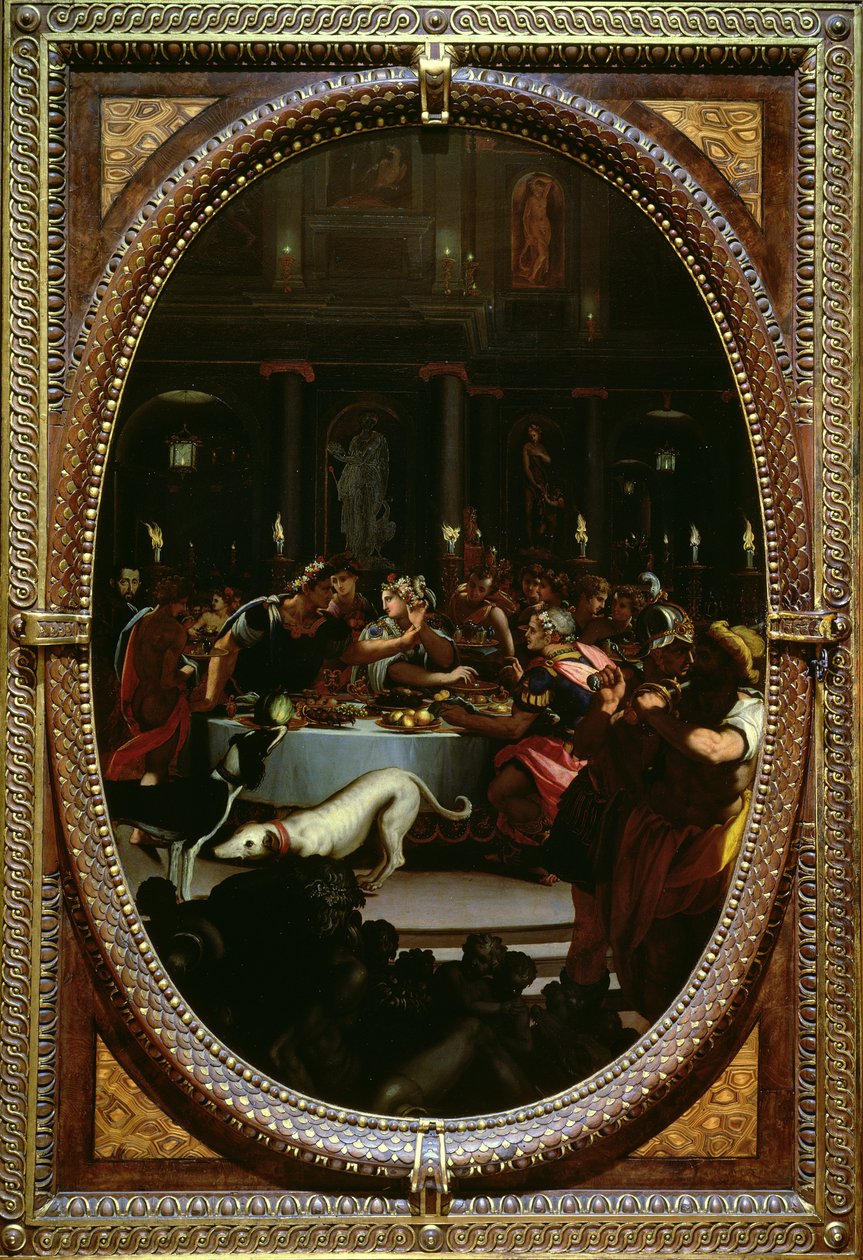 Kleopátra bankettje, 1572 (pala) alkotó: Alessandro Allori