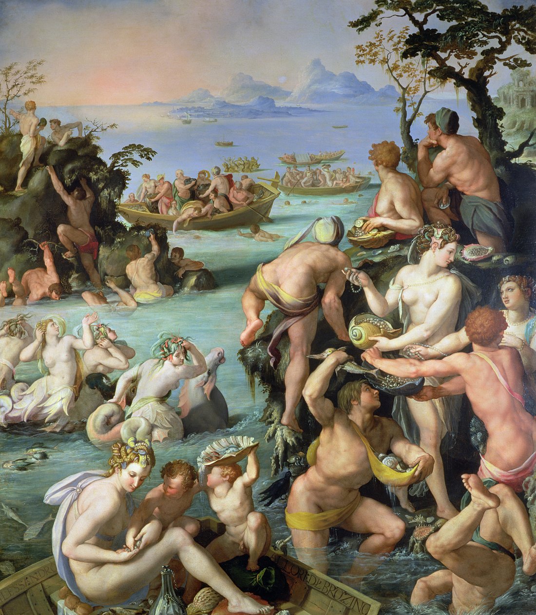 Gyöngyhalászok, 1572 (pala) alkotó: Alessandro Allori