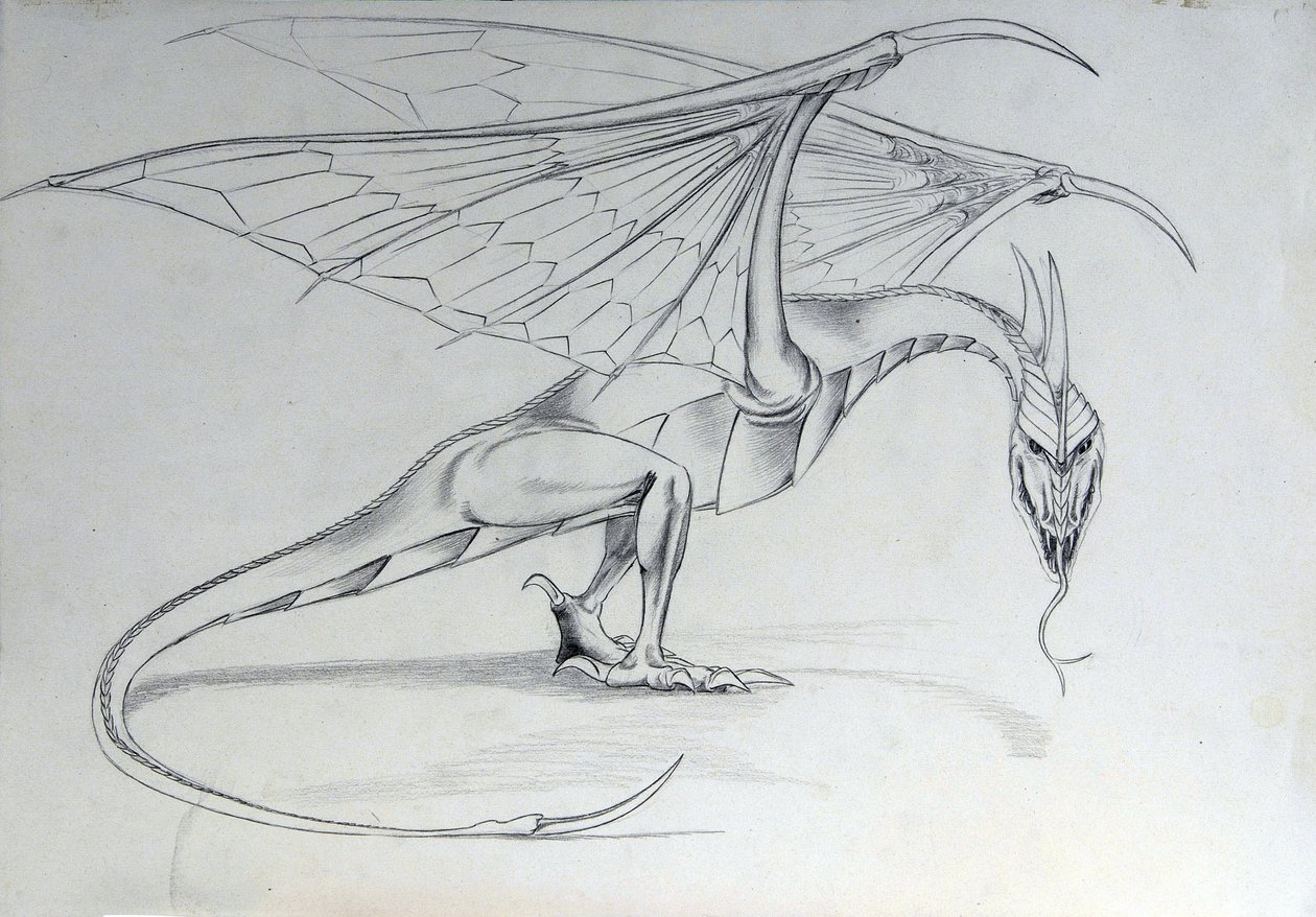Fantasztikus lény: Sárkány. Alessandro Lonati vázlata alkotó: Alessandro Lonati