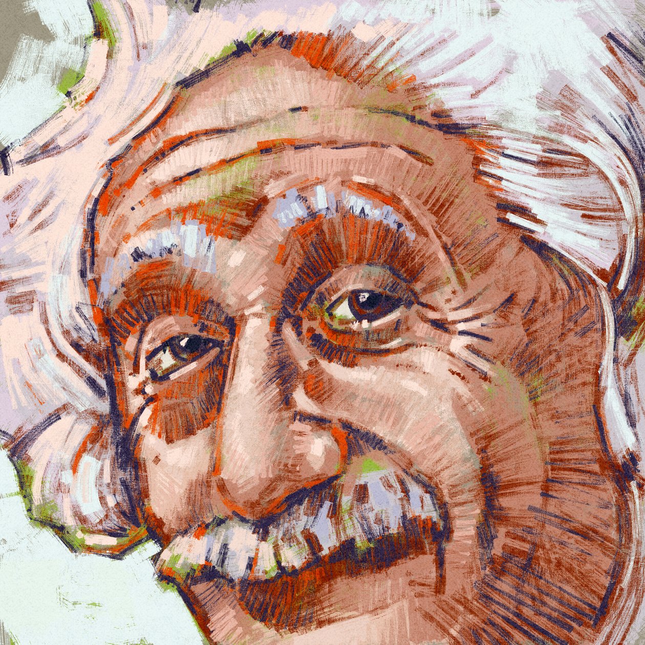 Albert Einstein tudós portréja (illusztráció) alkotó: Alessandro Lonati