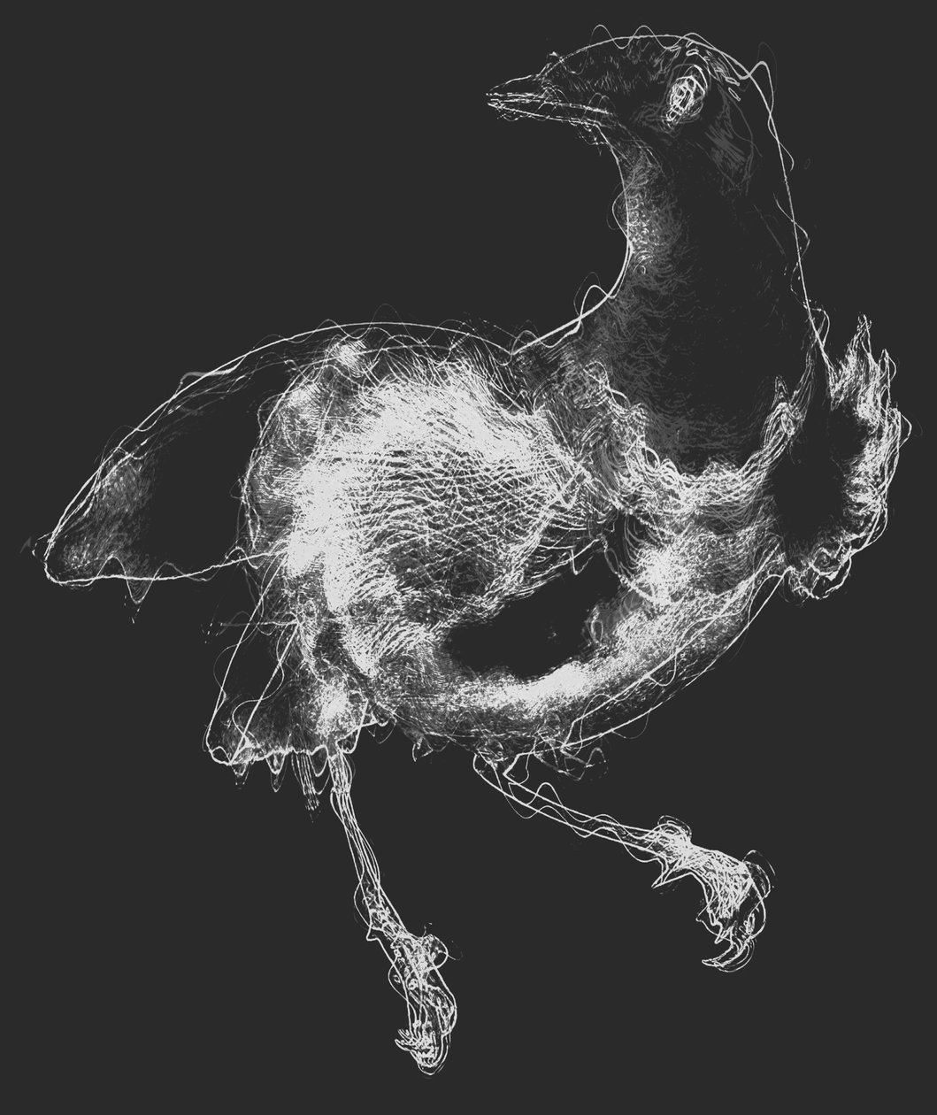 Bird III, 2020 (vegyes technika) alkotó: Alex Caminker