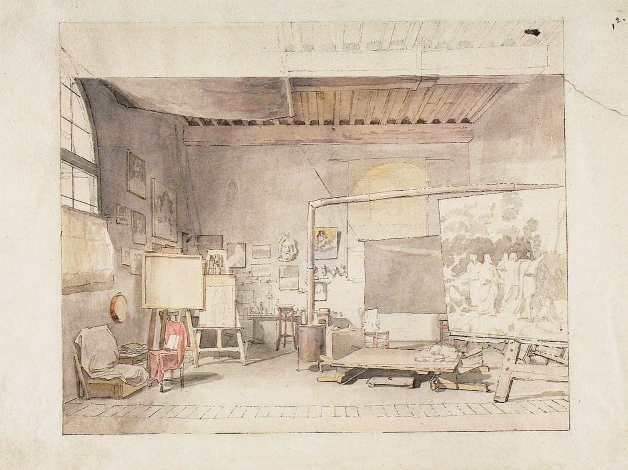 Alekszandr Ivanov ateljeje Romenben:. . n alkotó: Alexander Andreyevich Ivanov