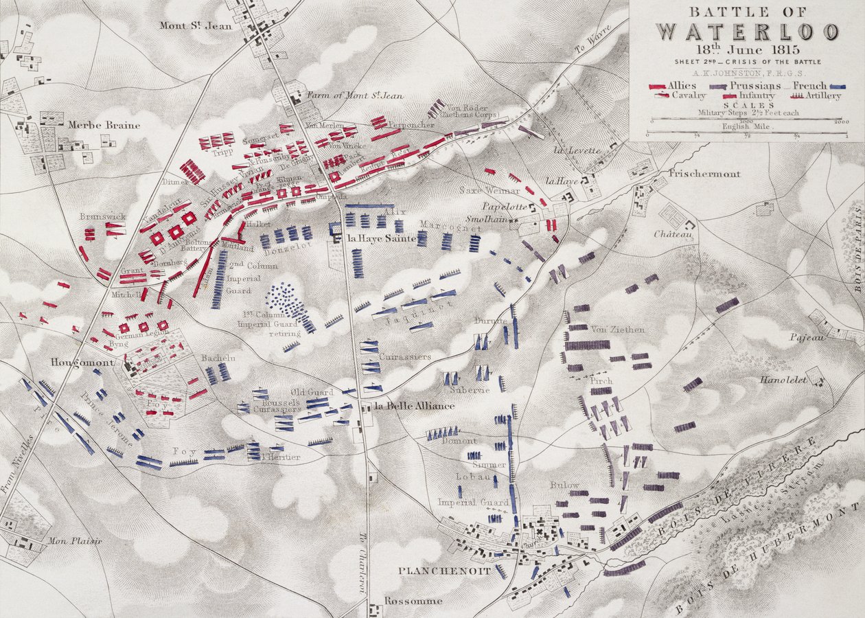 Waterloo-i csata, 1815. június 18., 2. lap, A csata válsága (lásd még: 101886) alkotó: Alexander Keith Johnston