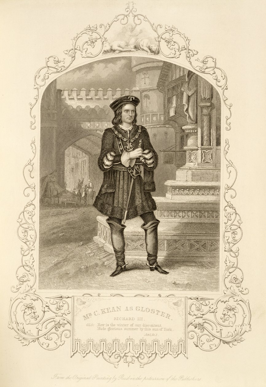 Mr C. Kean mint Gloster, I. felvonás, 1. jelenet, III. Richárd, William Shakespeare (1564-1616) alkotó: Alexander Reid