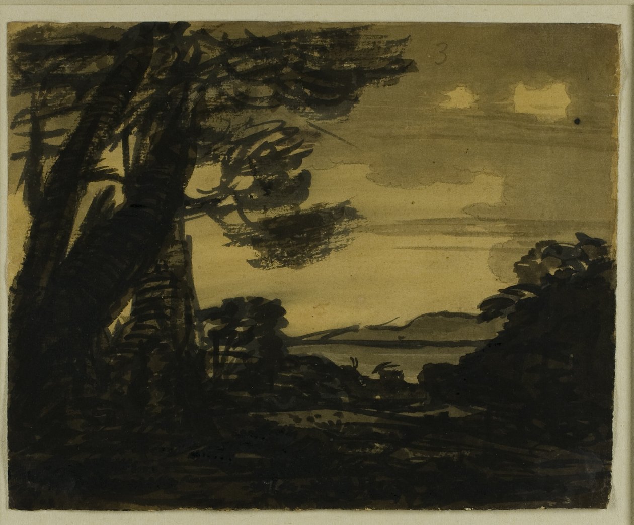 Kecske a tó szélén alkotó: Alexander Cozens