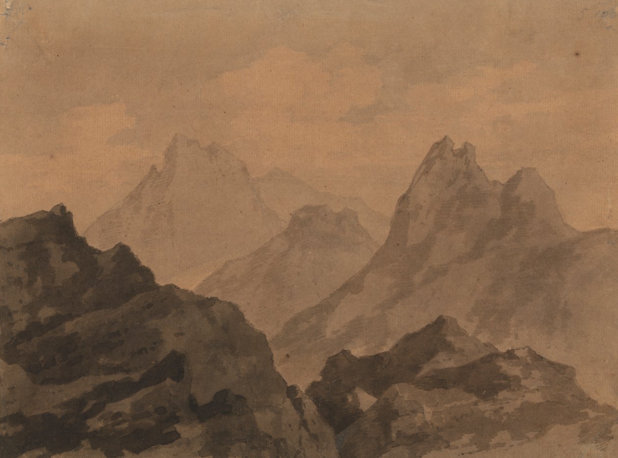 Hegycsúcsok (Egy hegyi tanulmány) alkotó: Alexander Cozens