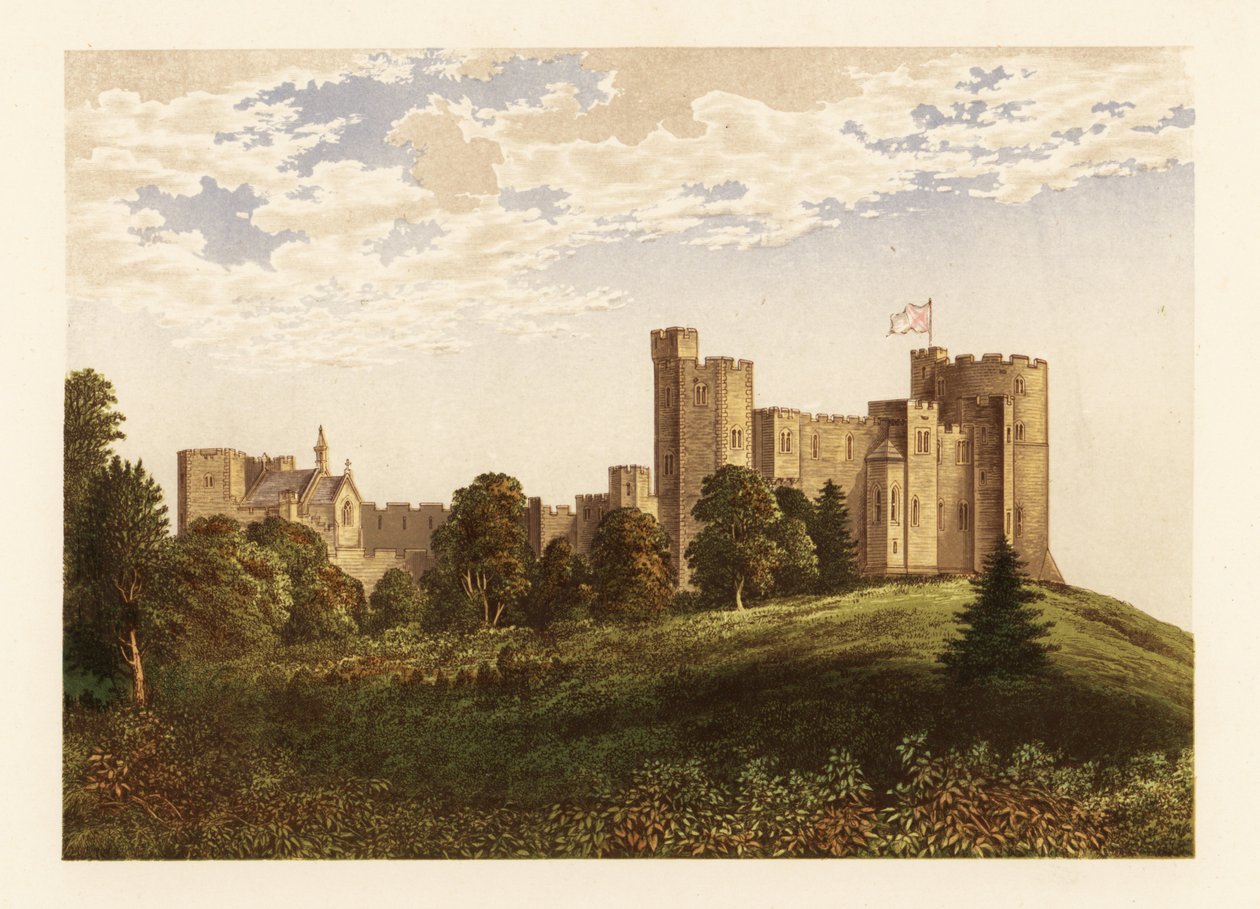 Peckforton kastély, Cheshire, Anglia. alkotó: Alexander Francis (after) Lydon