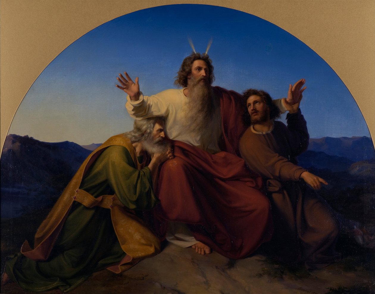 Mózes, Áron és Húr, 1837 alkotó: Alexander Heubel