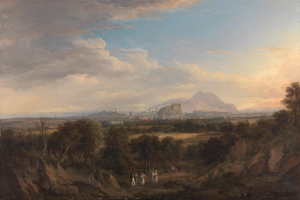 Edinburgh látképe nyugatról alkotó: Alexander Nasmyth