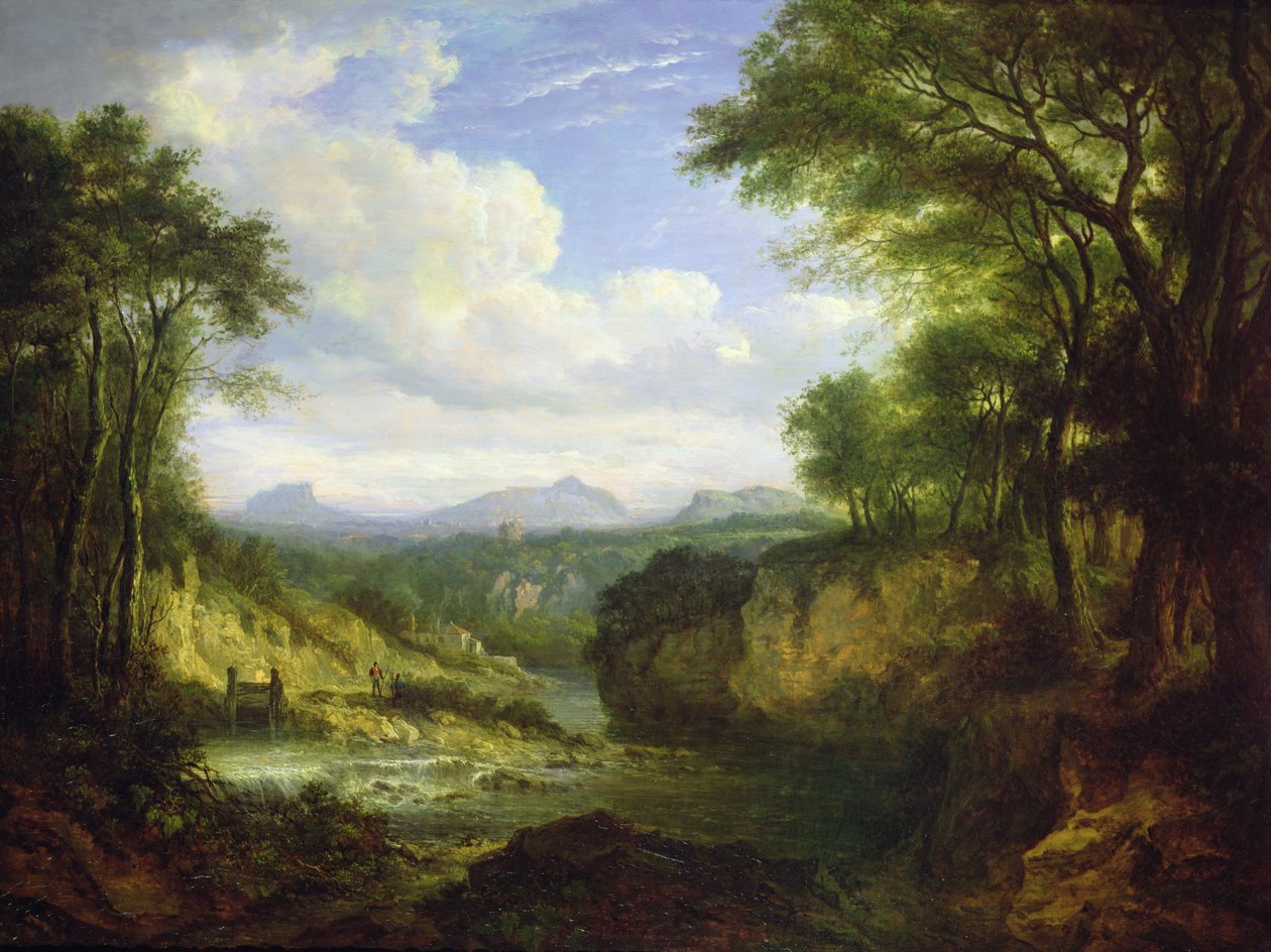 Edinburgh távoli kilátása (olaj a panelen) alkotó: Alexander Nasmyth
