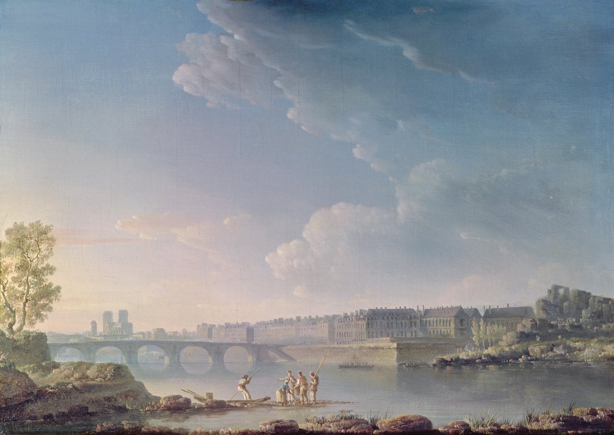 Az Ile Saint-Louis és a Pont de la Tournelle, 1780 körül alkotó: Alexandre Jean Noel
