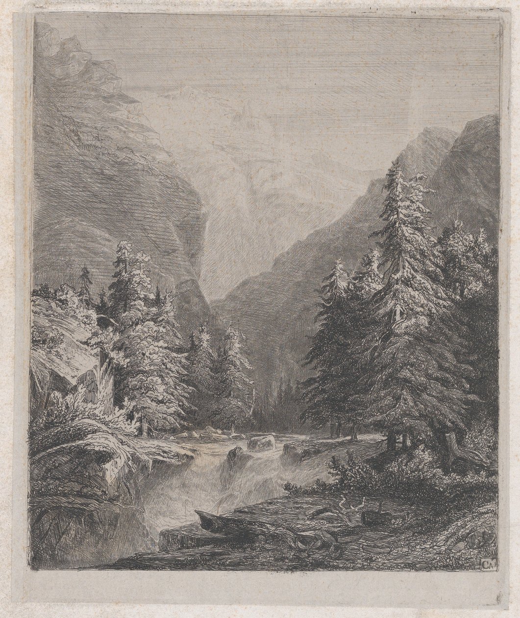 Táj, 19. század. alkotó: Alexandre Calame