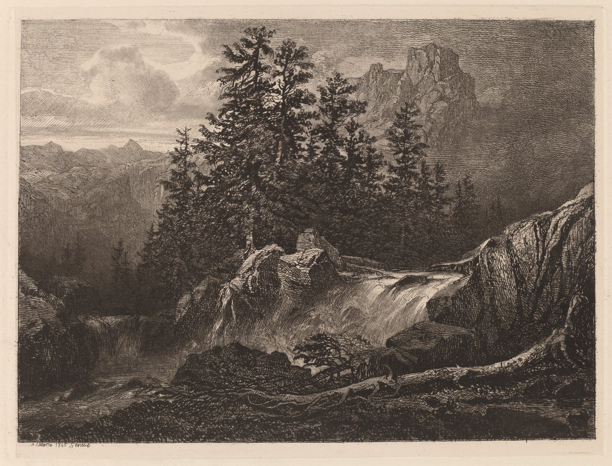 Hegyi vízesés alkotó: Alexandre Calame