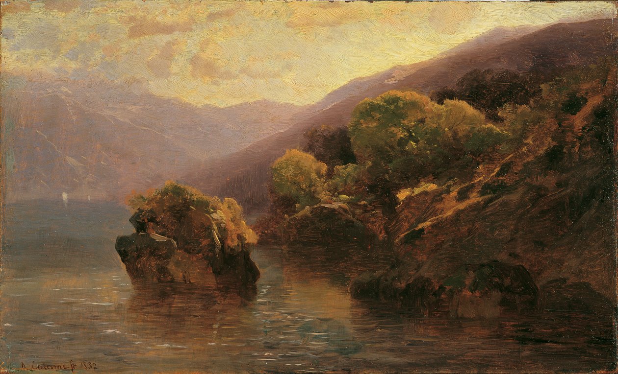Telek a Genfi-tótól alkotó: Alexandre Calame