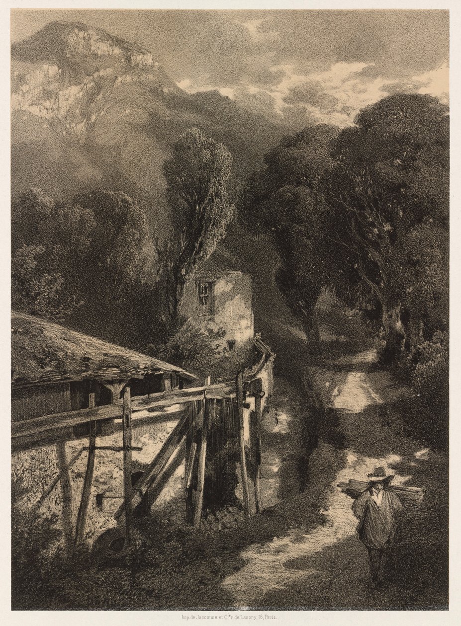 Simplon Road, Meilerie, Franciaország. alkotó: Alexandre Calame