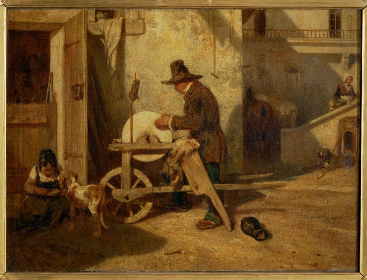 Le remouleur - a kés-csiszoló ... alkotó: Alexandre Gabriel Decamps