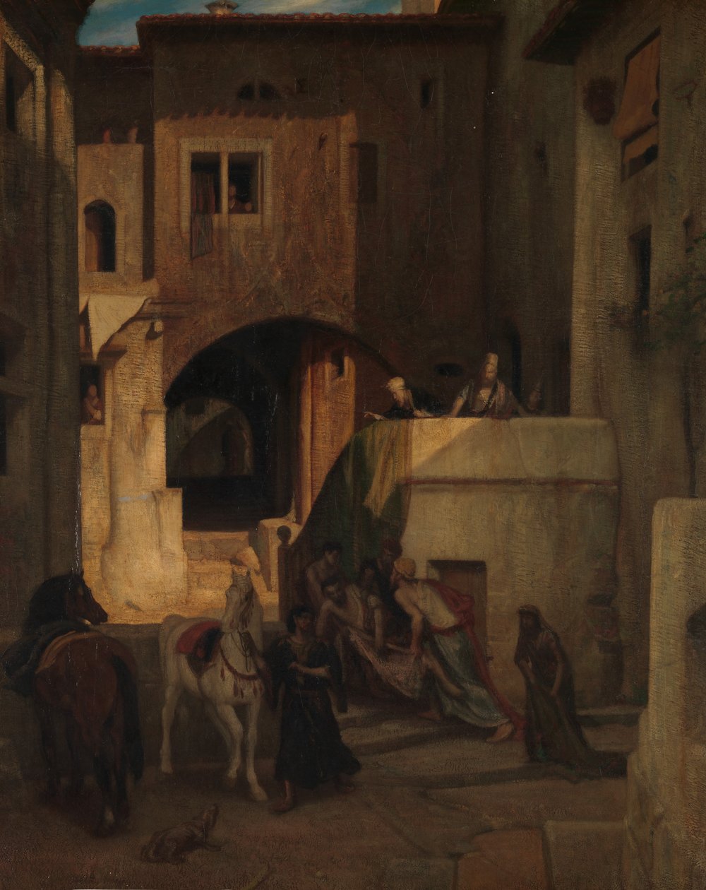 Az irgalmas szamaritánus, 1853-ban. alkotó: Alexandre Gabriel Decamps
