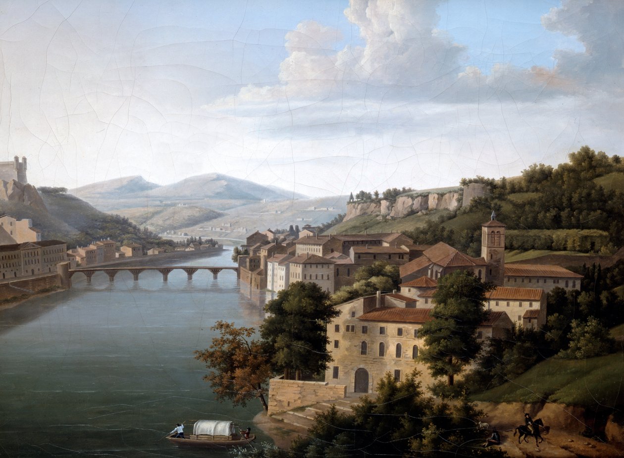 Kilátás a Rhone-ra. c1777-1840 alkotó: Alexandre Haycinthe Dunouy