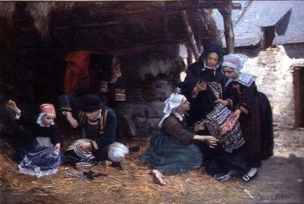 Hímzők munka közben alkotó: Alexandre le Bihan