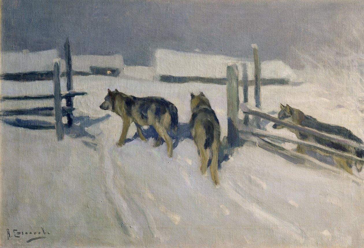 Farkasok, Téli éjszaka, 1910 körül alkotó: Alexei Steipanovitch Stepanov