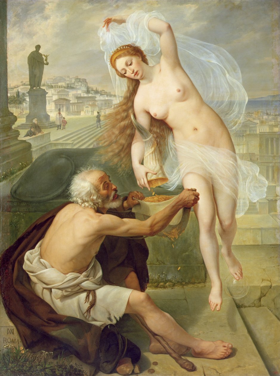 Fortuna és koldus, 1836 alkotó: Alexei Tarasovich Markov
