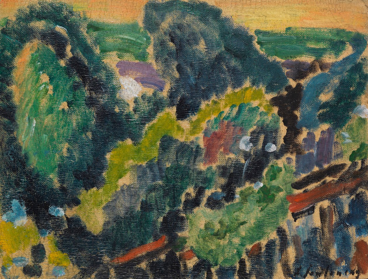 Táj a Genfi-tavon, c. 1914. alkotó: Alexei Javlensky von