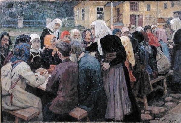 Étkezés, 1917 alkotó: Alexei Mikhailovich Korin