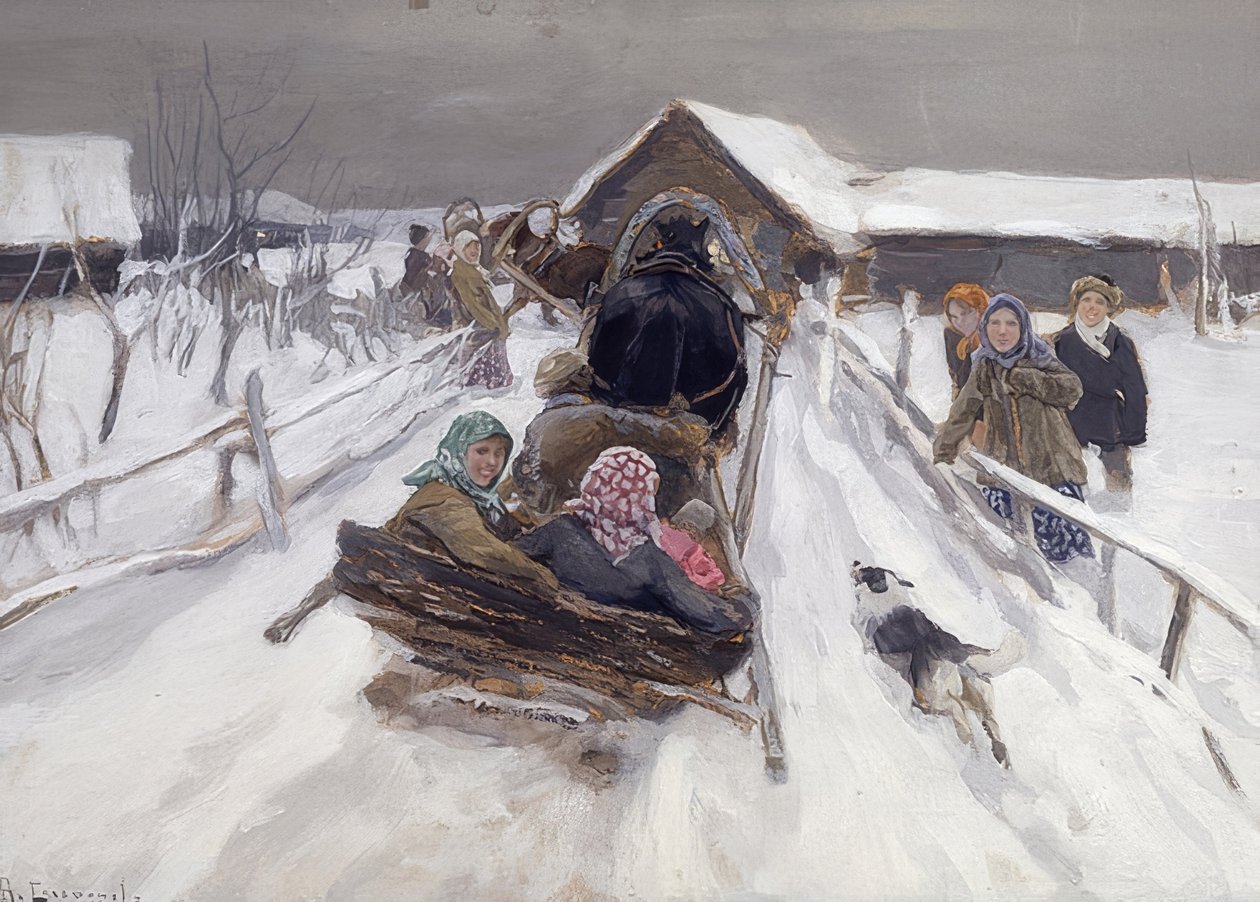 Szánkózás a karneváli szezonban. 1910 alkotó: Alexei Steipanovitch Stepanov