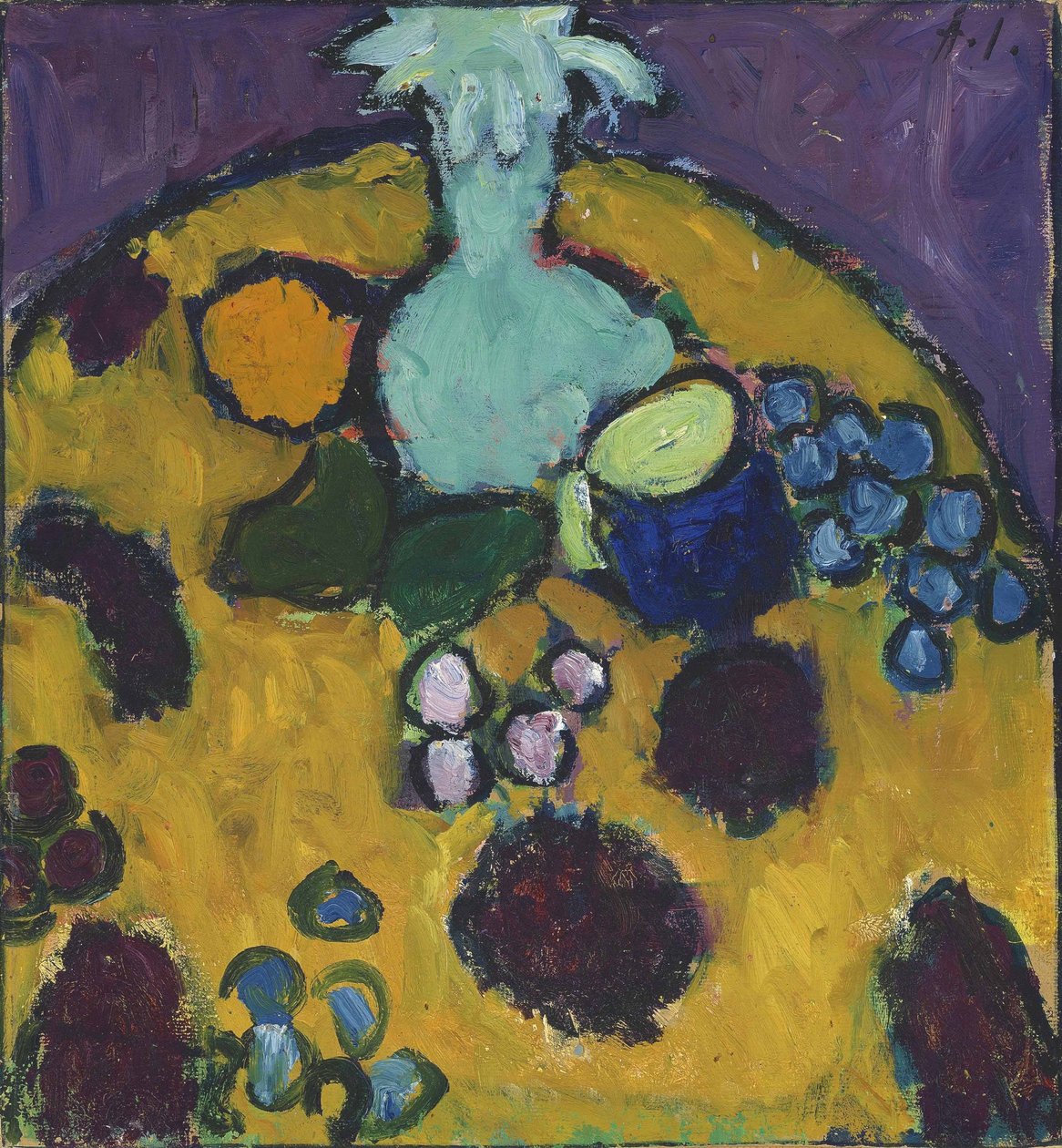 Csendélet hímzett takarókkal alkotó: Alexej von Jawlensky