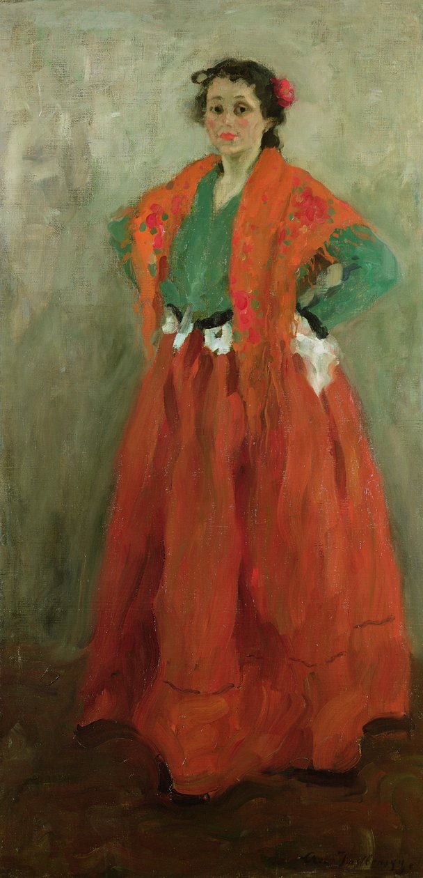 A művész felesége spanyol nőnek öltözve, 1901 körül alkotó: Alexej von Jawlensky