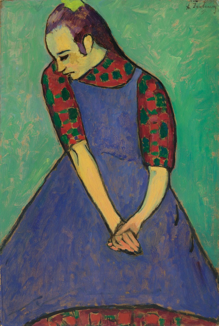 Kék kötény, 1909. alkotó: Alexej von Jawlensky