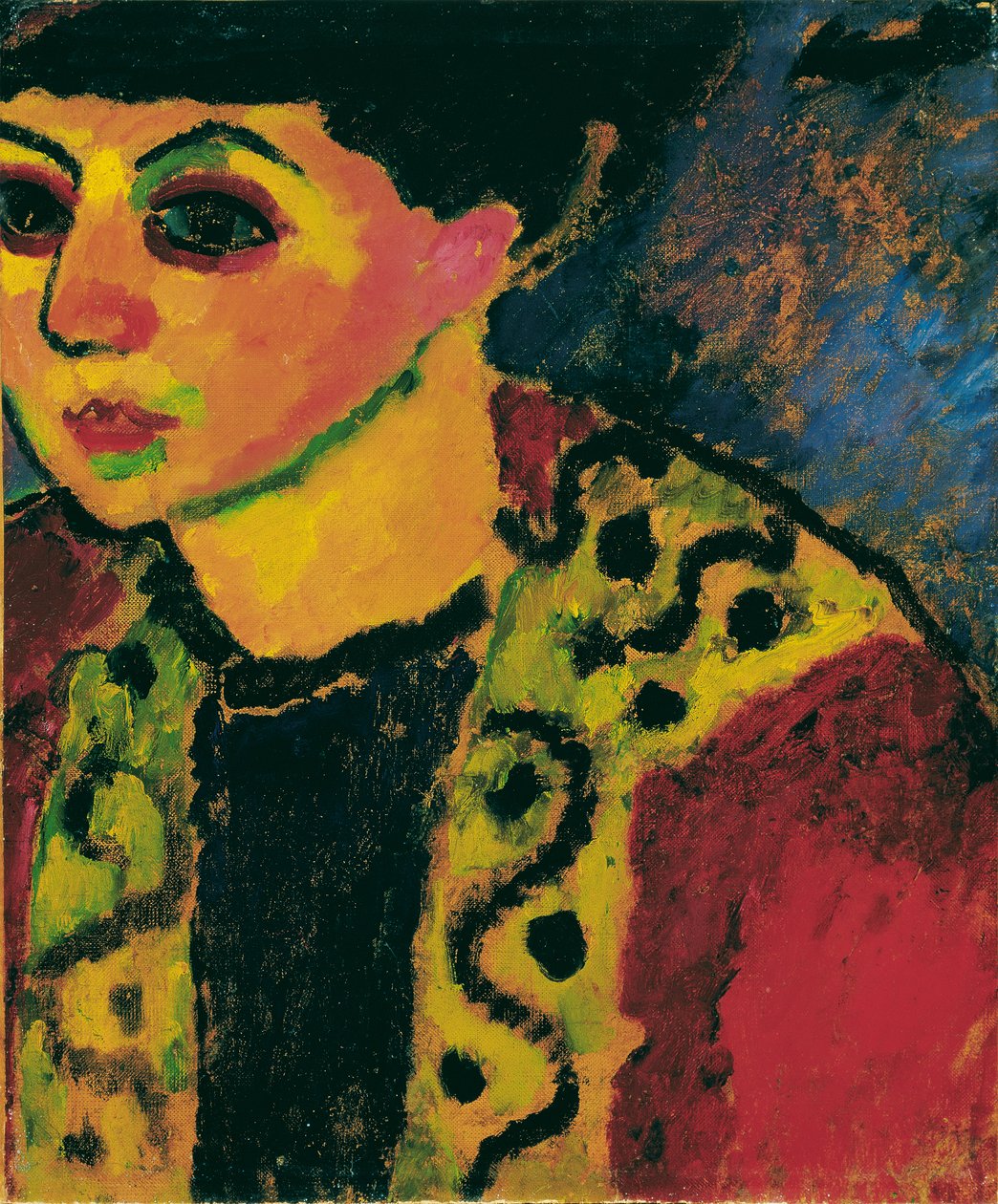 Hölgy kék háttérrel alkotó: Alexej von Jawlensky