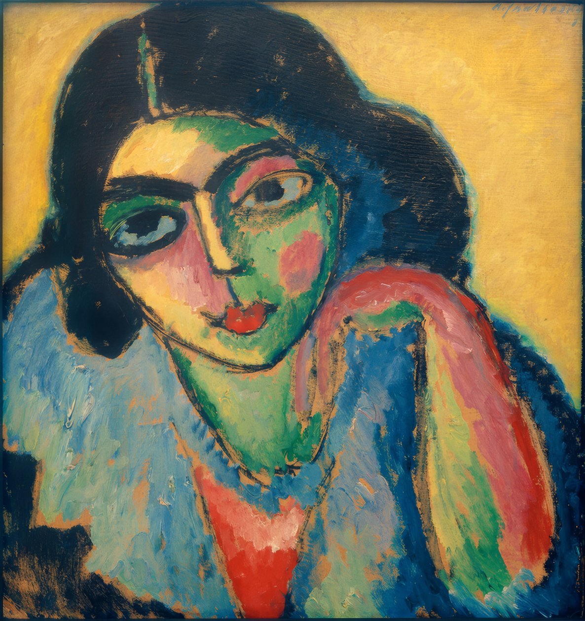 Fekete haj sárga alapon alkotó: Alexej von Jawlensky